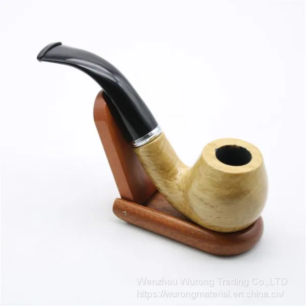 140mm Length Wooden Resin Short Tobacco Pipe With Small Solid Wood Head for Smoking photo-4