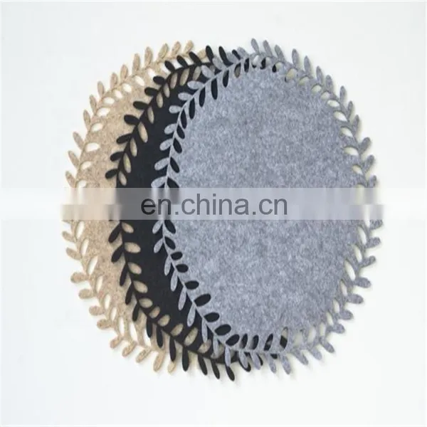 Gray Floral Placemats Wreath Felt Mat Table photo-3