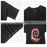 DiZNEW Custom Manufacturer Short Sleeve Black Mens Blank Acid Washed Fade T Shirt photo-6