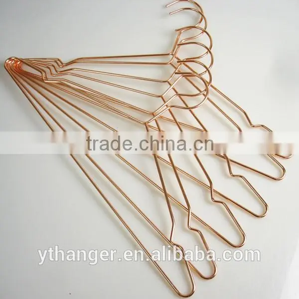 Hot Sale Wide Shoulder Copper Metal Wire Hanger for Coat photo-3