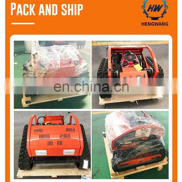 China Made Mini Portable Petrol Crawler Remote Control Lawn Mower Grass Blade Robot Mower photo-5
