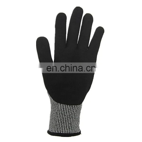 Palm Dipped Guantes Cut Gloves EN388 4343 HPPE Sandy Nitrile Flexible, Cut Resistant 1 Pair in 1 Pp Bag, 100pairs in 1 Carton photo-5