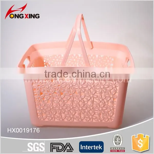 Nice Flower Design Plastic Picnic Basket With Lid and Handle photo-2