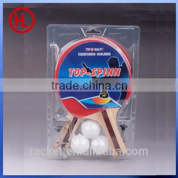 Promotional Desktop Poplar Wooden Ping Pong Table Tennis Racket Set With 3 Table Tennis Balls Wholesale photo-2