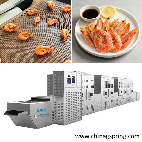New Technology Continuous Microwave Oven Industrial for Shrimp Drying and Sterilization