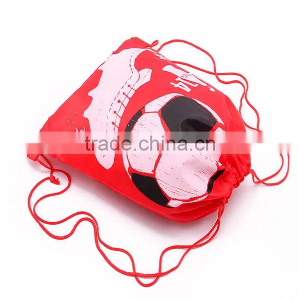 Printed Drawstring Polyester Gym Bag for Sports Football Rucksack Backpack Travel Cases photo-3