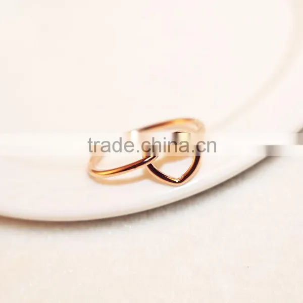2015 Twist Heart Shape Thin Wedding Rings For Women Simple Anillos de Las Mujeres photo-5