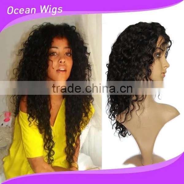 Long Curly Wigs For Black Women, Malaysian Human Hair Kinky Curly Full Lace Wigs photo-6