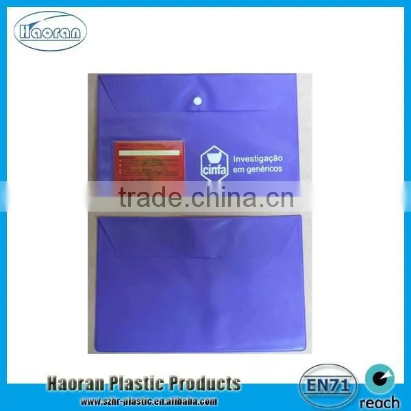 Cheap Plastic PVC Button Closure Document Bag photo-6