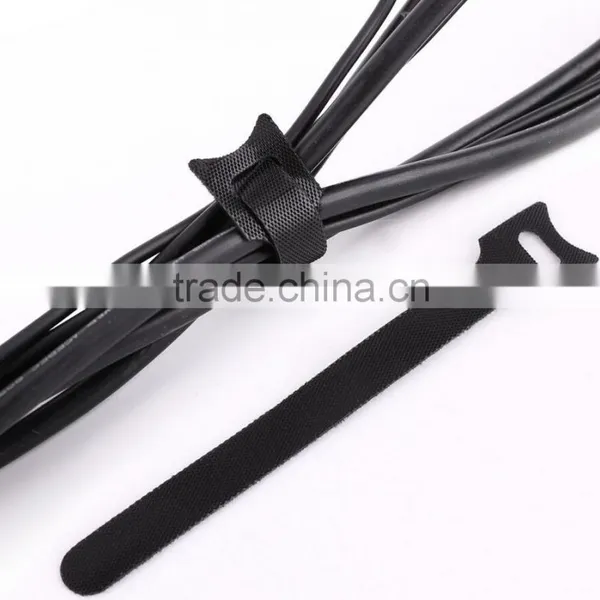 Black Reusable Back to Back Hook and Loop Wire Cable Tie photo-6