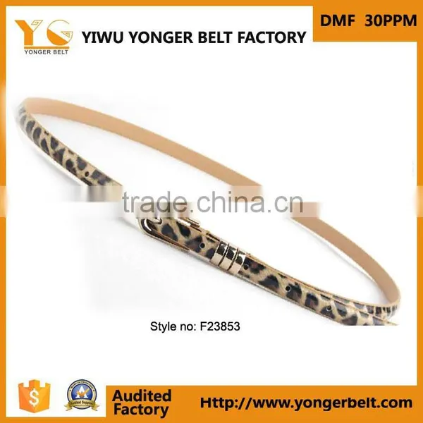 Formal Excellent Quality Yellow Automatic Buckle Skinny Leather Belt photo-3