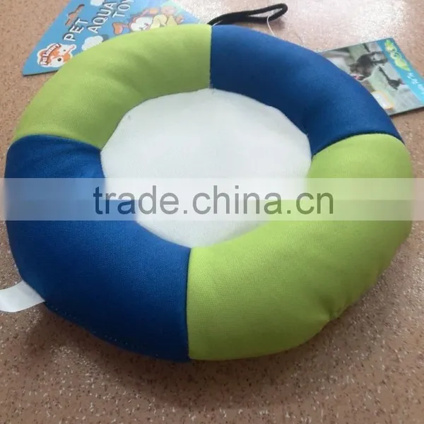 Blue Round Shaped Dog Toy Plush Dog Chew Toy Water Floating Toy photo-5