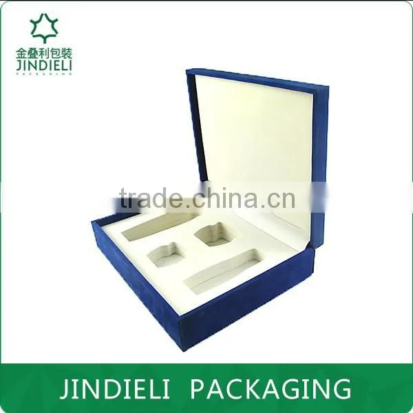 Beautiful Blue Velvet Cosmetics Boxes With EVA Inside photo-3