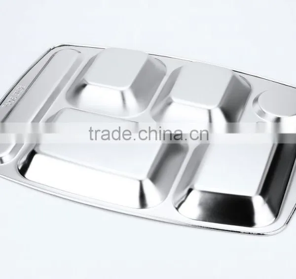 Home Utensils China 304 Stainless Steel Square Compartment Dinner Plates photo-4