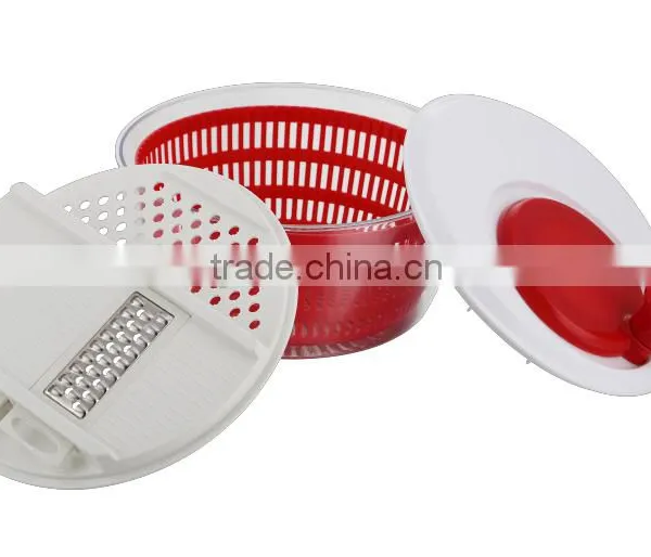 2016 Hot Selling Food Contact Safe Plastic Salad Tools Salad Spinner Salad Dryer With Slicer and Blade photo-3