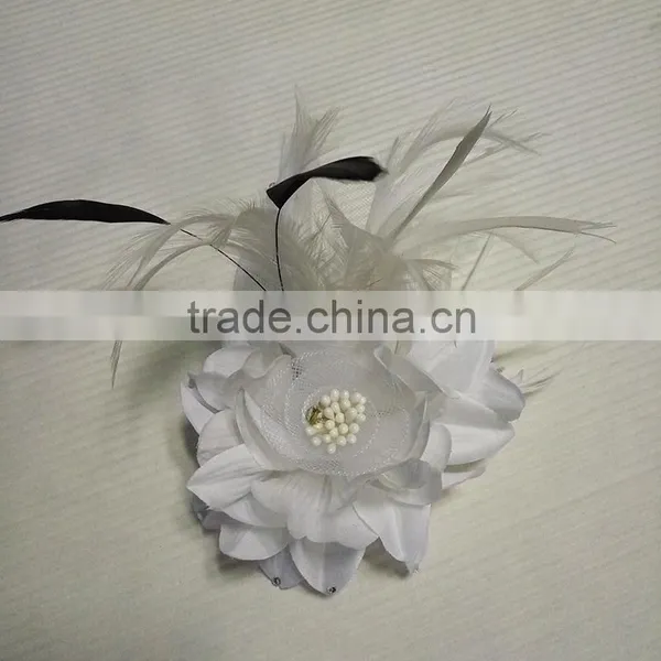 Colorful Artificial Fabric and Feather Flower Brooch photo-5