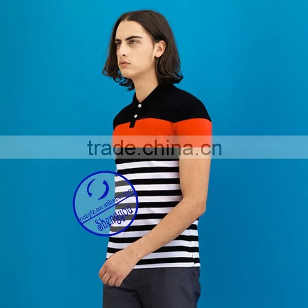 Custom Men's Casual Striped Pique Polo Shirt photo-4
