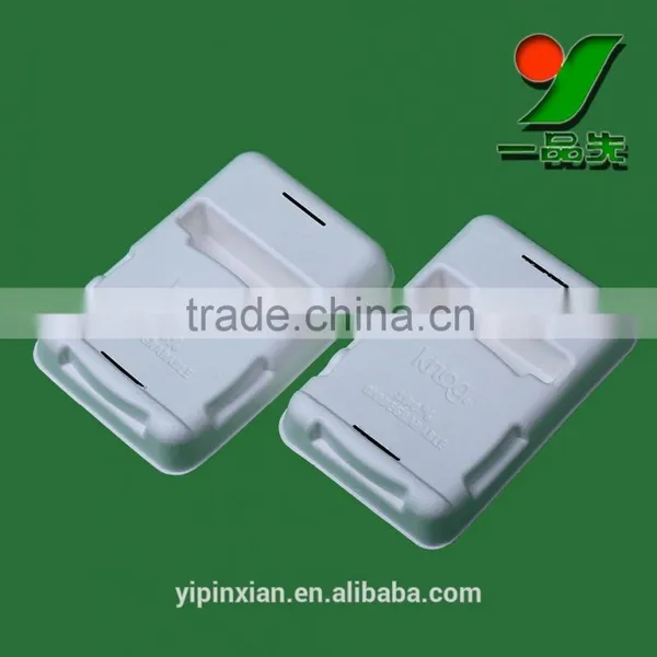 2016 New 100%Biodegradable Nature Sugarcane Bagasse Packaging for Speaker Microphone Molded Recycled Paper Pulp Trays photo-2