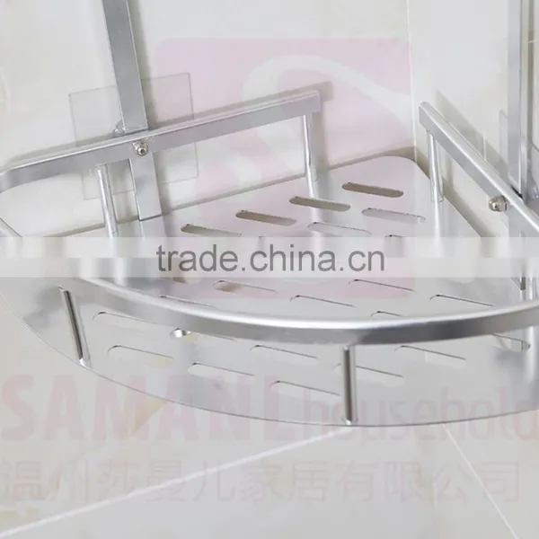 NO Nail Wall Mounted Bathroom Shampoo and Shower Holder Corner Basket Bathroom Shelf Rack photo-4