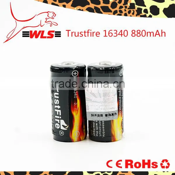 Original 16340 Li-ion Battery Trustfire 3.7V 16340 880mah Rechargeable Cell Made in China photo-2