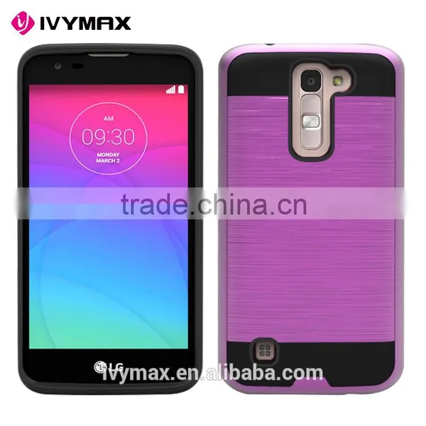 2016 New Hot Selling Products Double Layer Protective Brushed Metallic Phone Case for LG K7/M1/Tribute 5/Escape 2016 photo-6