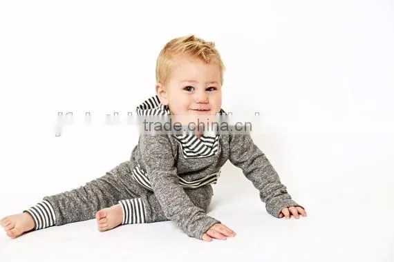 (CP609#grey) Children Casual Cotton Pants With Striped in the Waist and Foot for Baby Pants photo-4