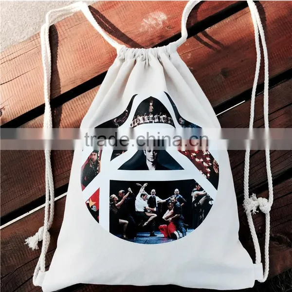 Custom Printing Cotton Bag Tote Bag Backpack Drawstring Bag for Shopping photo-4
