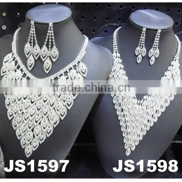 Moroccan Rhinestone Necklace Wedding Jewelry Set photo-4