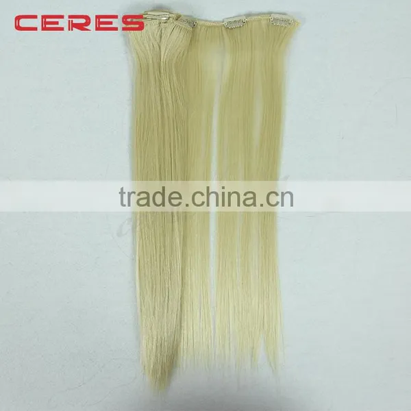 Factory Wholesale Natrual Color Yaki Brazilian Hair Cheap 100% Human Hair Clip In Hair Extension photo-4