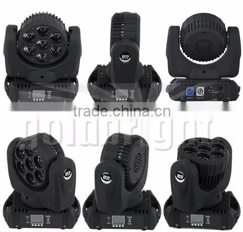LED Beam Light 7pcs x 12w Quad 4in1 RGBW LED Stage Moving Head Lamp 13CH DMX512 photo-3