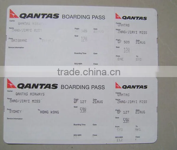 Airline Thermal Paper Boarding Passes Tickets Printed photo-5