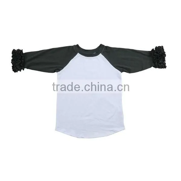 Blank Baby T-shirts Baby Girls Top Design Baseball Tee Wholesale Girls Fall Clothing photo-2