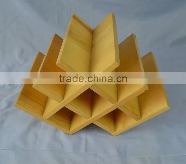 fashional shape solid wood wine shelf