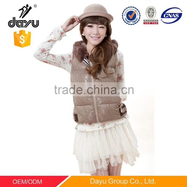 Women Vest Rex Rabbit Padded Down Vest Waterproof Windbreaker Fur Vests Lace Coat From China photo-2
