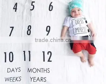 Wholesale Custom Monthly Milestone Muslin Swaddle, Baby Swaddle Blanket photo-3