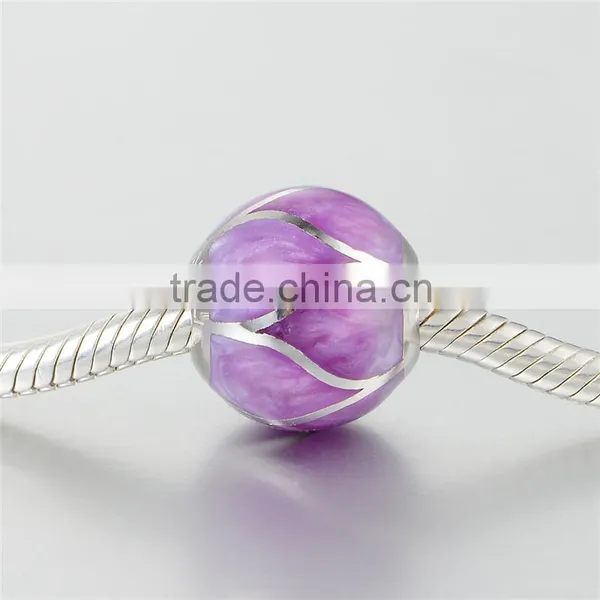 2016 European Romantic Purple Color Enamel S925 Charm Bracelet photo-4