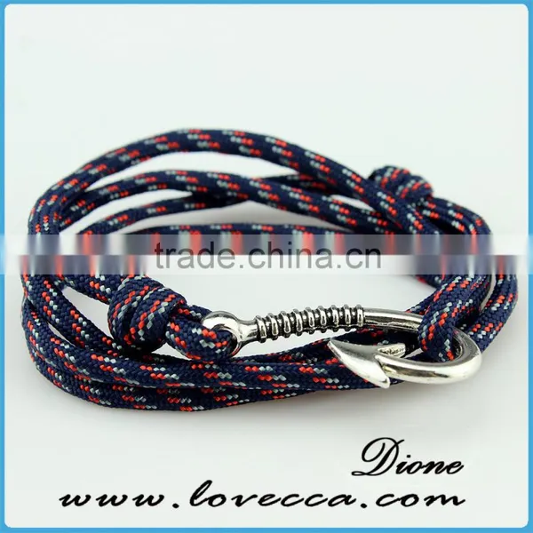 Nautical Sailing Colorful Nylon Rope Bracelet With Anchor Clasp photo-6