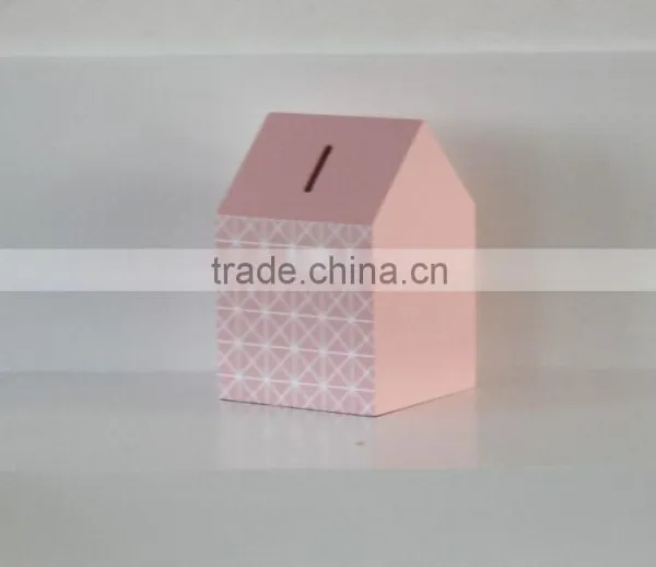 Pink Wooden Piggy Bank photo-2