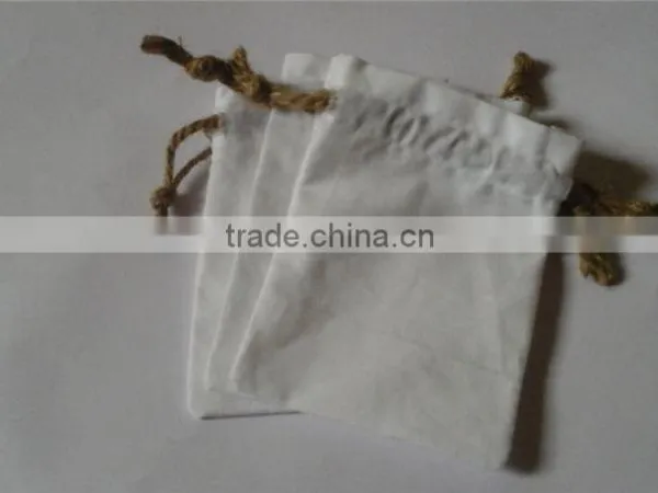 3.25 x 5 Muslin Bag With Yellow Double Drawstring photo-5