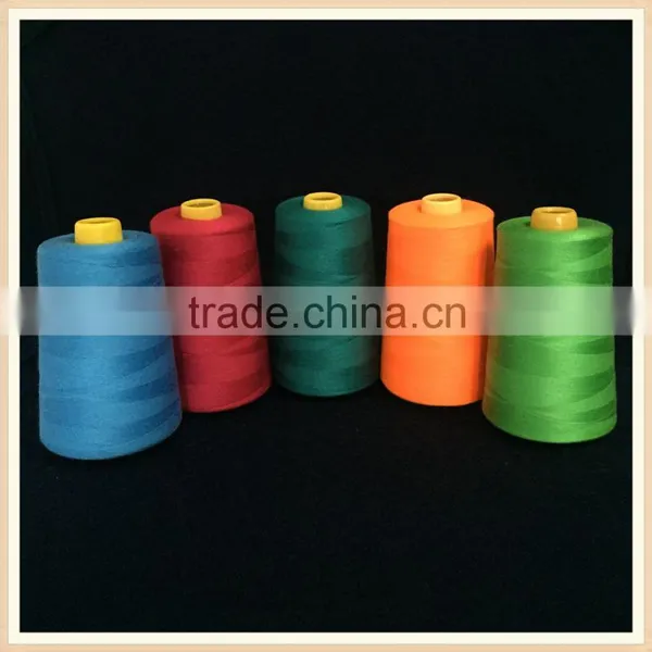 China Facyory 100% Dyed Polyester Spun Sewing Thread photo-3