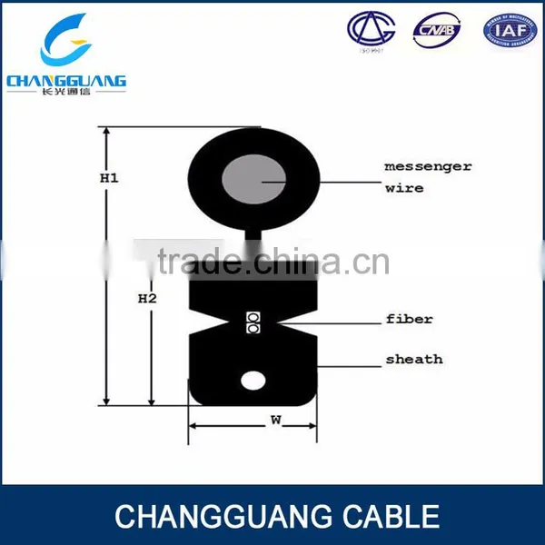 China Cable Manufacturer Changguang Armored Fiber Optic Cable Ftth FRP G652d Self Supporting Bow Type Drop Cable photo-4