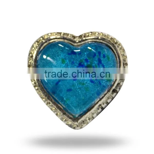 Metal & Glass Heart Knob (Dark Blue) photo-3