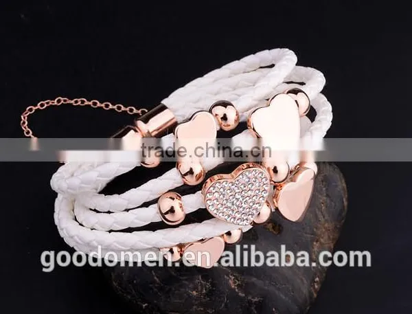 Zinc Alloy Silver Cross Leather Charm Pendant Bracelet photo-4