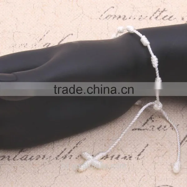 2015 New Designs Bracelet Pure White & Colorful Rope Cross Bracelet Jewelry Hand Made Bracelet for Woman Cute Girl Childen photo-4