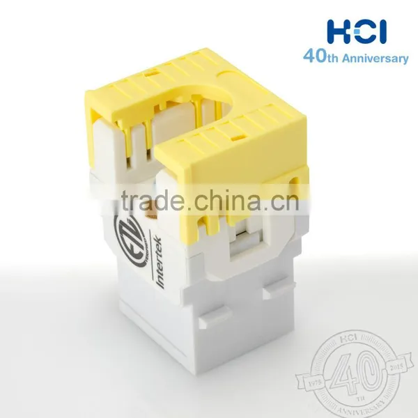 Network Solution RJ45 8P8C ETL 180 Degree UTP Super Cat 5e Modular Keystone Jack photo-3