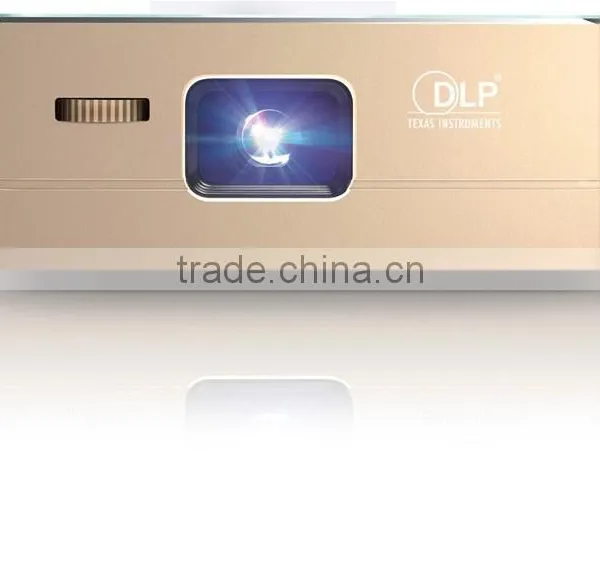 Smart Mini Pocket Pico Projector DLP 1920x1080 Wifi Bluetooth Support Miracast Airplay DLNA for Apple Android Phone Gold photo-2