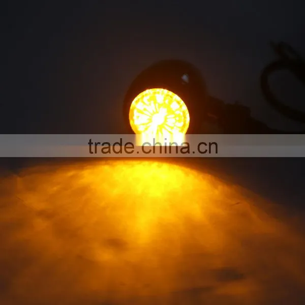 Black Metal Mini Bullet Turn Signal Blinker Amber Len For Choppers Bobber photo-2