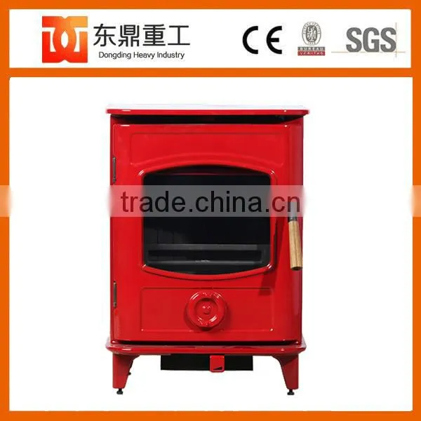 Factory Direct Selling Cast Iron Wood Burning Red Enamel Fireplace Indoor Freestanding HF905UAE photo-5