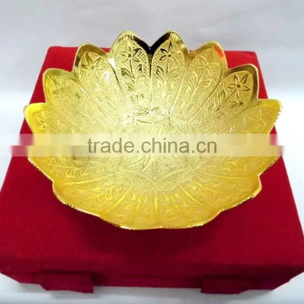 Return Gift, New Design Corporate Gift Item Home Decoration Brass Gold Plated Tray photo-3
