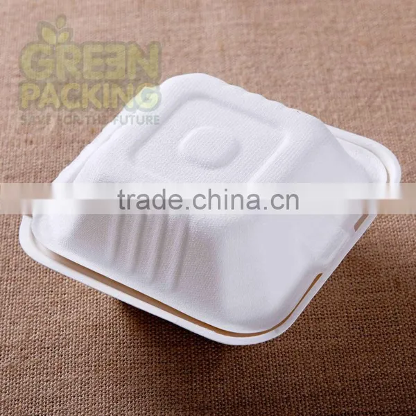 Sugarcane Pulp Biodegradable Box Packaging 6''x6''x3'' Inch B003 photo-3